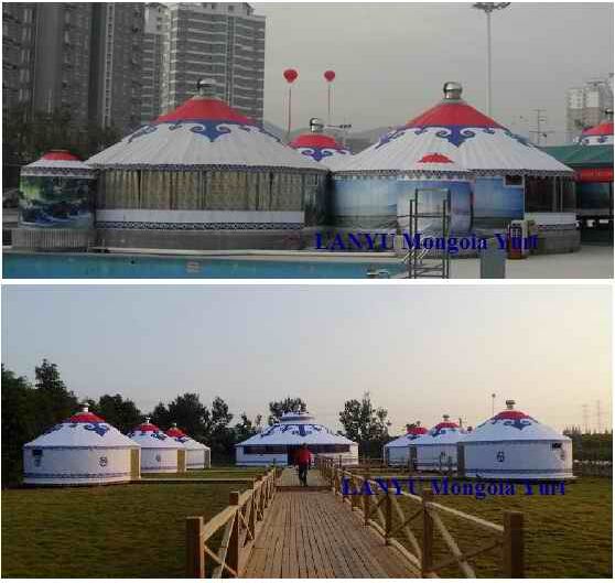 Outdoor Dome Party Luksusowy Mongolski Yurt Ger Tent